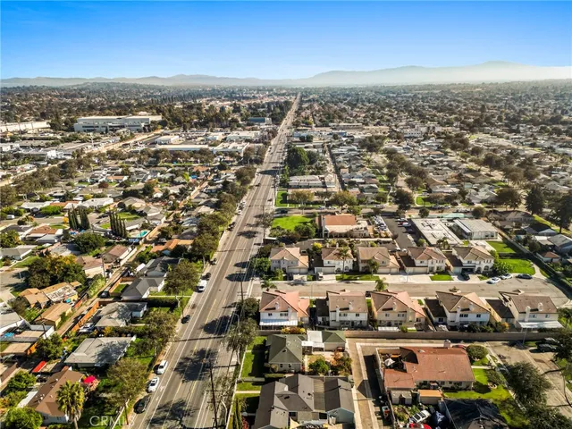 an aerial view of a city