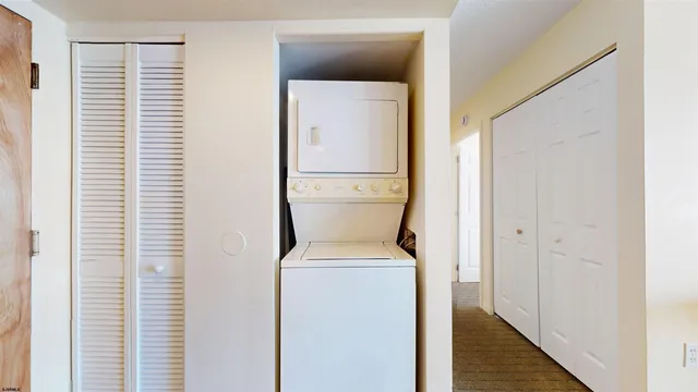 a utility room with a washer and dryer