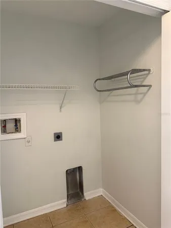a view of a room with racks on the wall