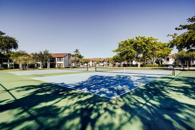 a view of a volley ball court