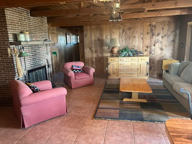 a living room with furniture