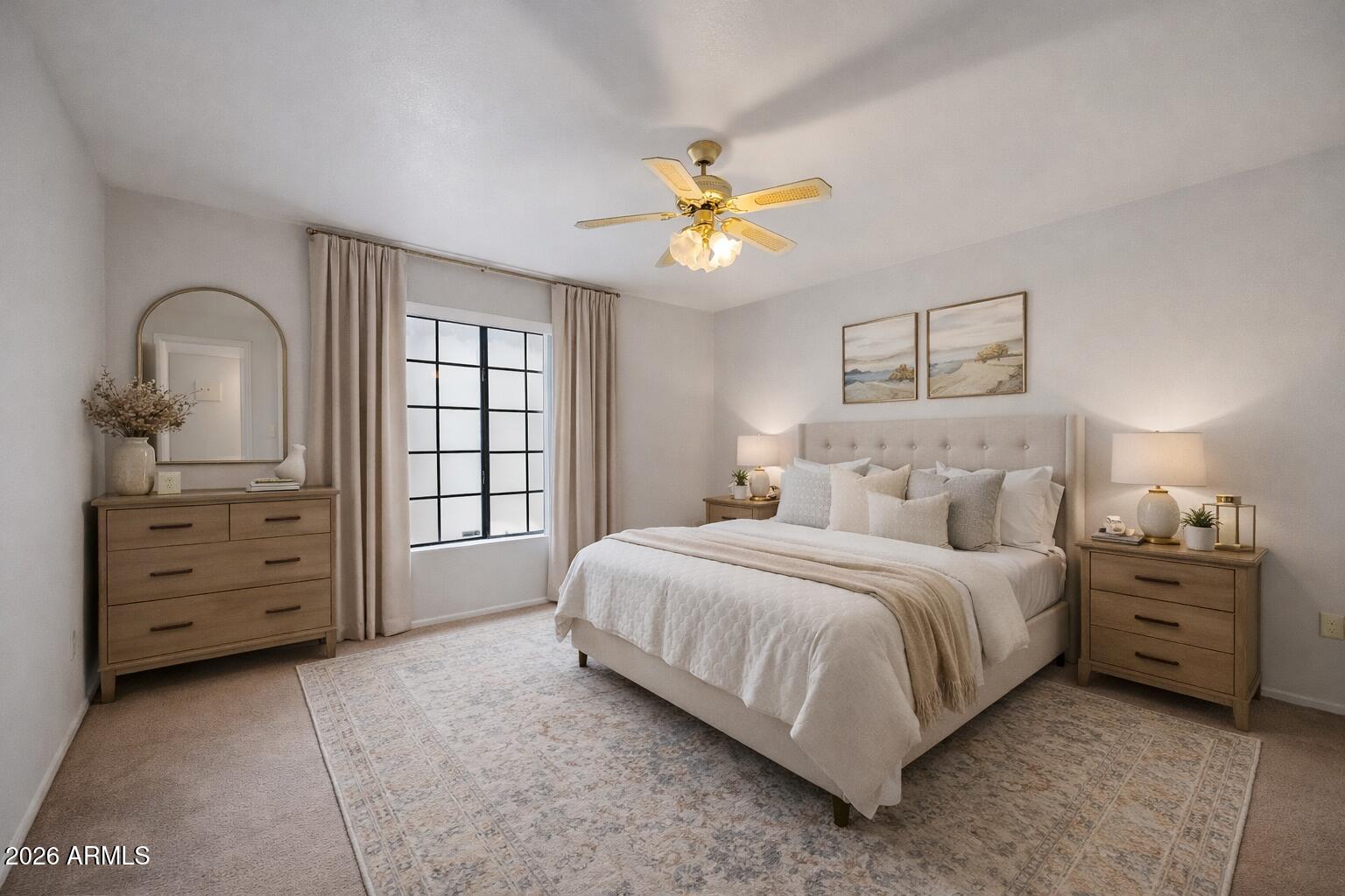 7358 Alamo Way Globe, AZ 85501 - Photo 40 of 68 a spacious bedroom with a bed a dresser and a window