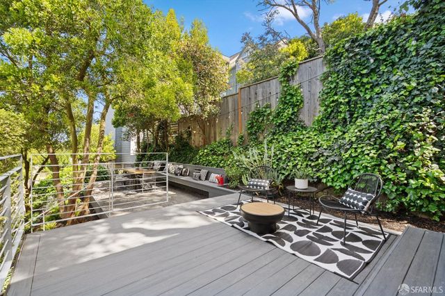 a view of a livingroom with a mountain