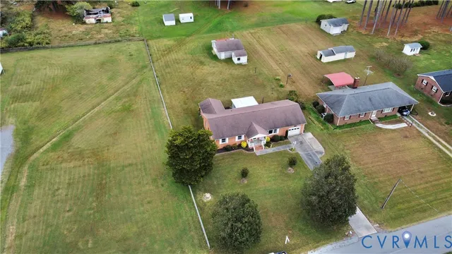 an aerial view of a house