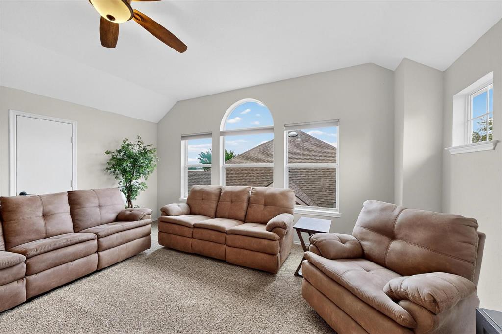 2820 Appaloosa Court Little Elm, TX 75068 - Photo 23 of 40 a living room with furniture and a large window