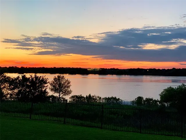a view of lake from yard and mountain view