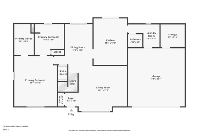 $354,700 | 3618 Ronald Road, Crete, IL 60417
