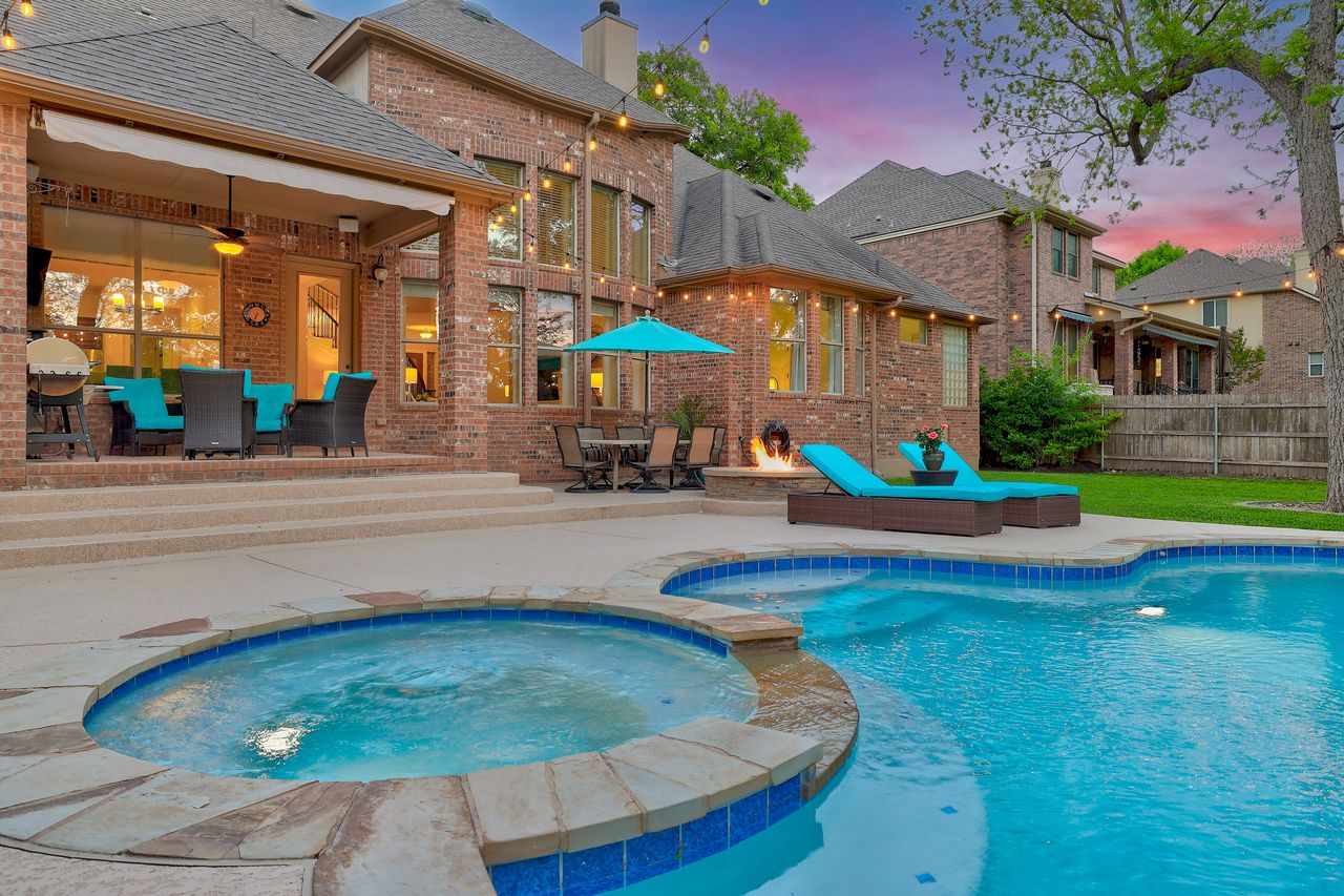 2828 Collingwood Drive Round Rock, TX 78665 - Photo 3 of 38 a swimming pool with outdoor seating yard and patio