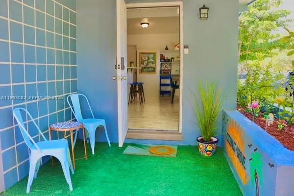 a living room with a couch and a table