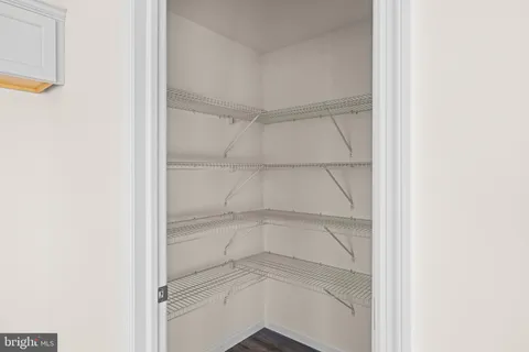 a view of an empty walk in closet