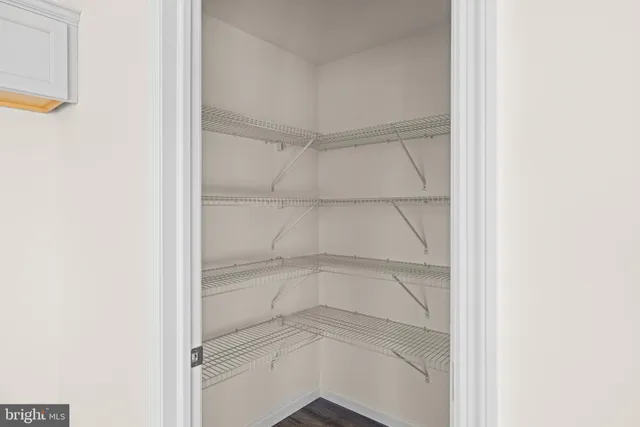 a view of an empty walk in closet