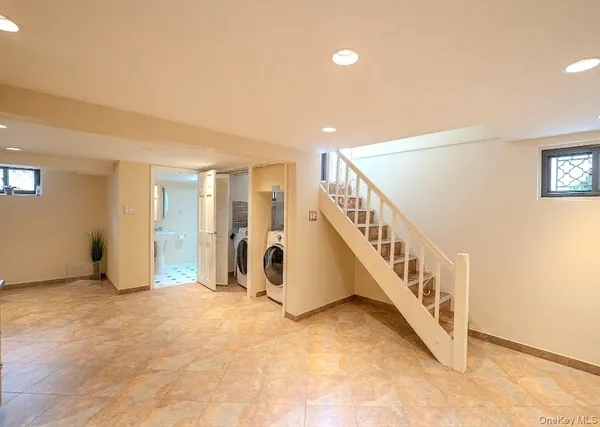 a view of an entryway with staircase