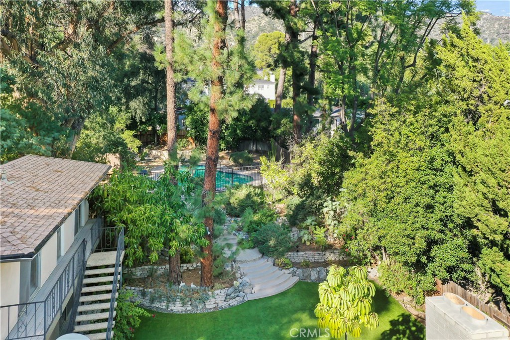 1237 Olive Lane La Canada Flintridge, CA 91011 - Photo 33 of 57 a view of a garden from a balcony