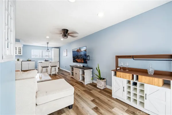 a living room with furniture and a couch