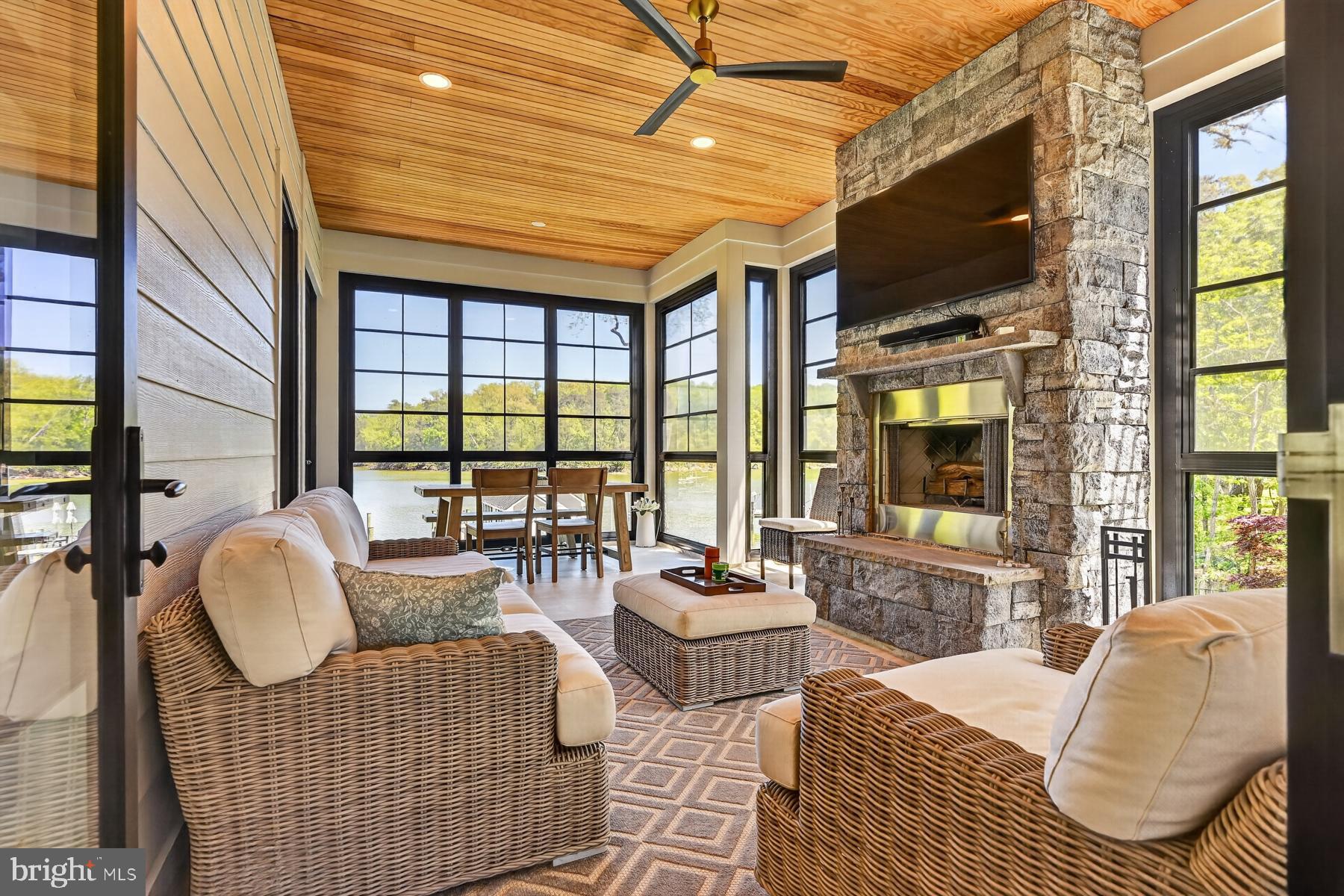 3275 Harness Creek Road Annapolis, MD 21403 - Photo 21 of 40 3-season screened porch w/ wood-burning fireplace
