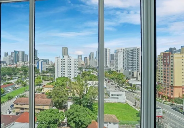 a view of a city from a window