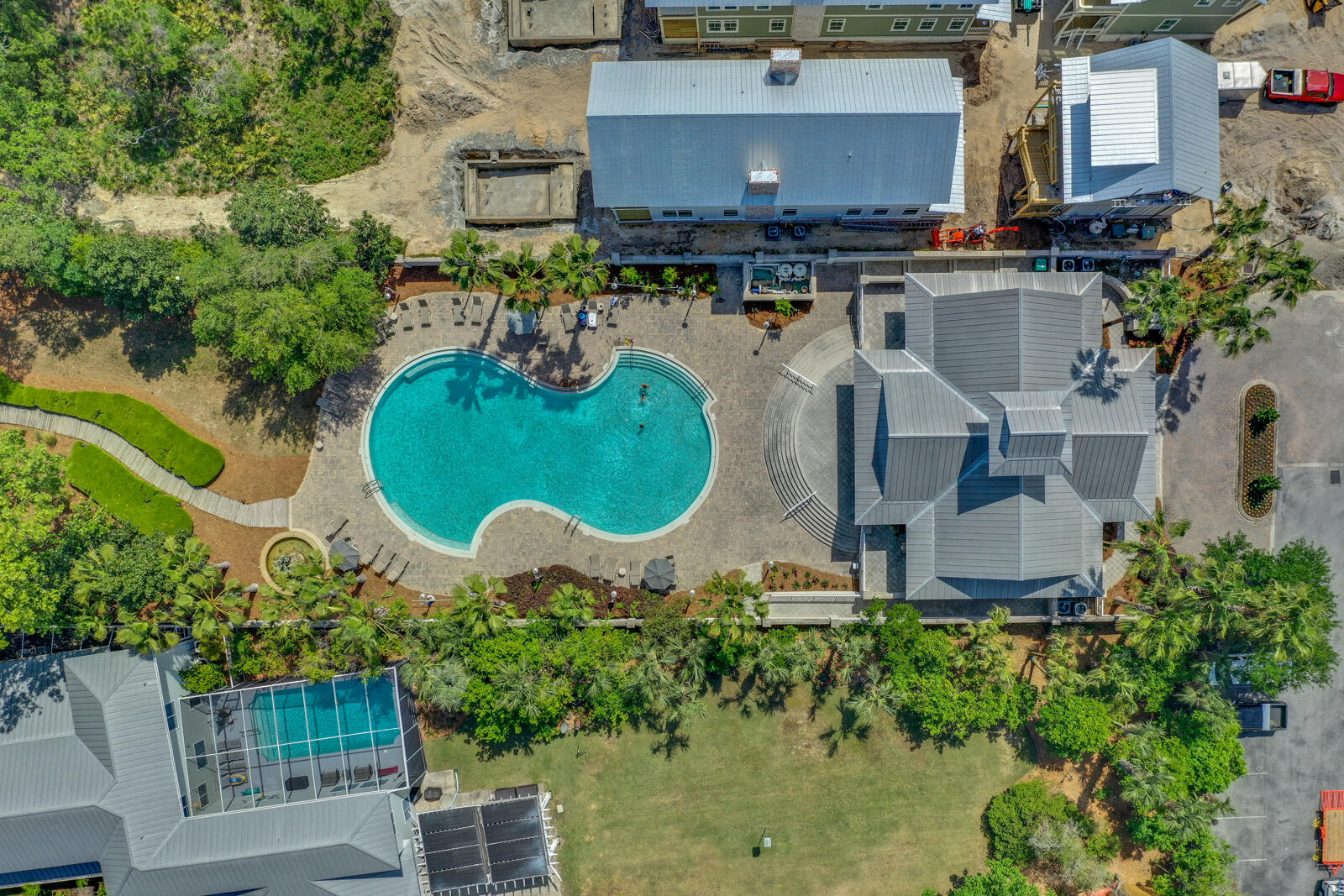 101 Grande Pointe Cir Inlet Beach Inlet Beach, FL 32461 - Photo 8 of 16 an aerial view of a house with swimming pool and outdoor space
