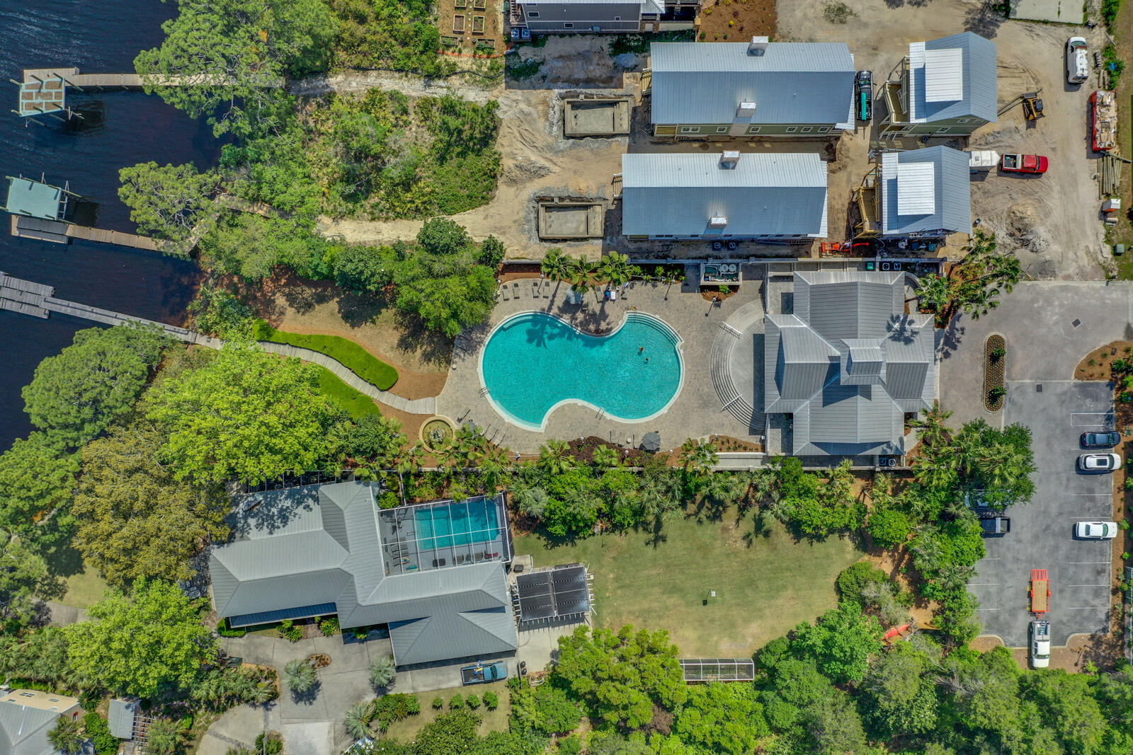 101 Grande Pointe Cir Inlet Beach Inlet Beach, FL 32461 - Photo 10 of 16 an aerial view of a house with a swimming pool