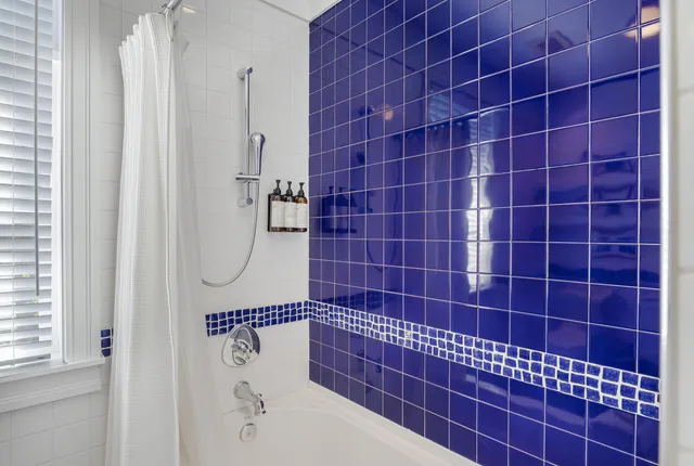 a bathroom with a shower