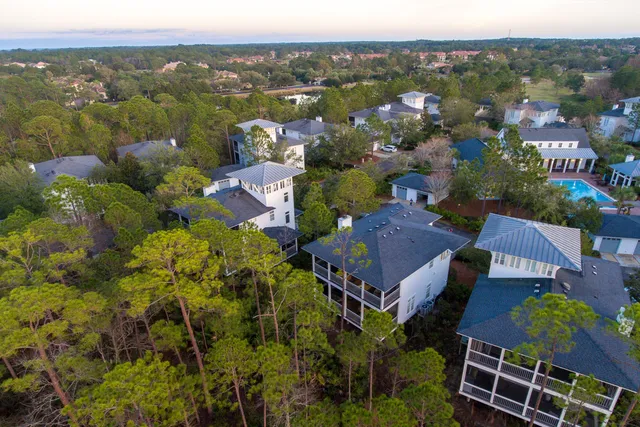 an aerial view of multiple house