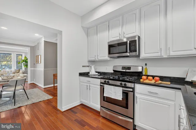 a view of balcony with wooden floor