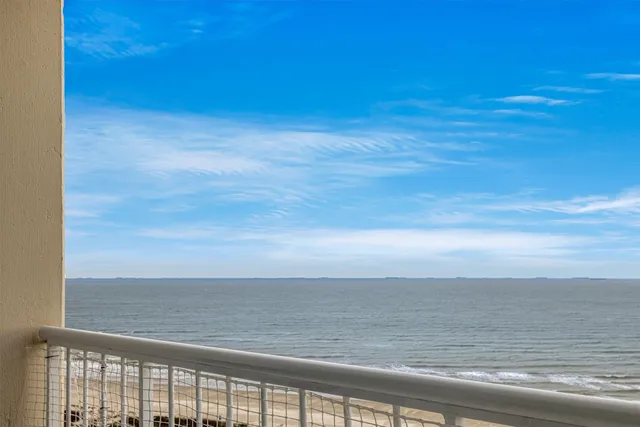a view of an ocean from a balcony