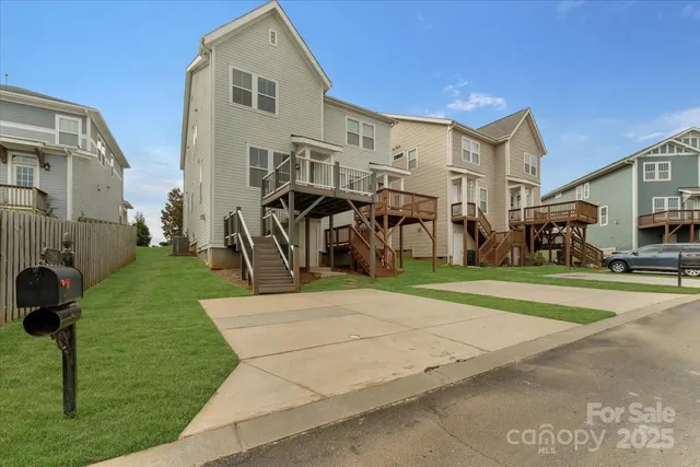 an aerial view of multiple house
