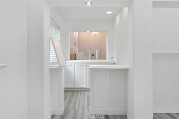 a view of an entryway with a window