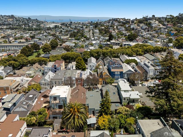 an aerial view of multiple house