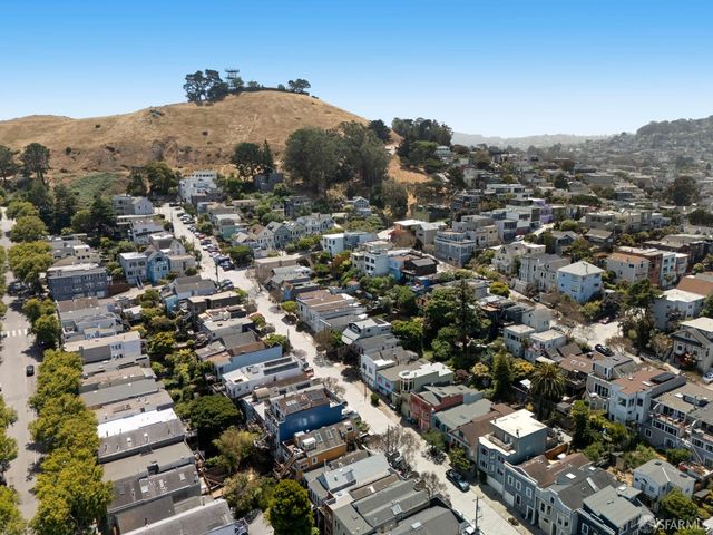 an aerial view of multiple house
