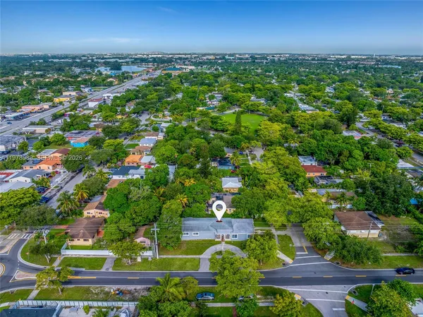an aerial view of multiple house