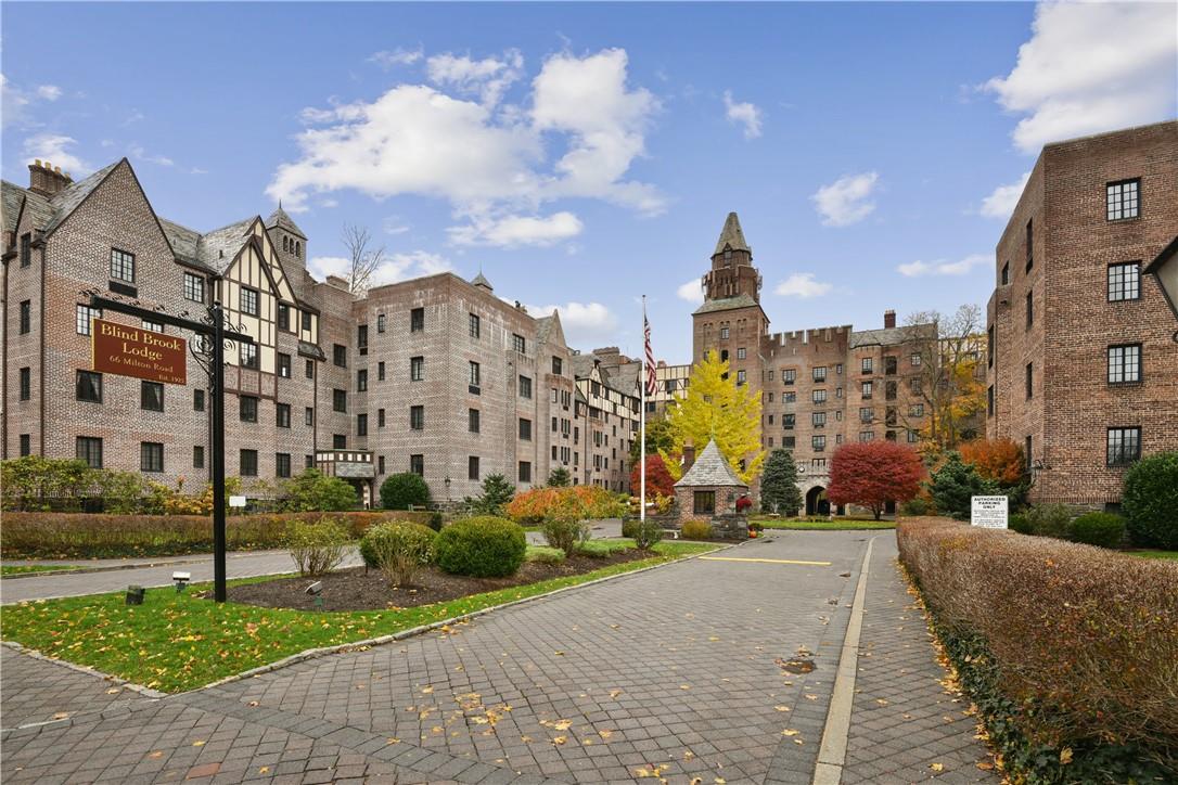66 Milton Road, Unit H31 Rye, NY 10580 - Photo 1 of 1 The front entrance and courtyard at Blind Brook Lodge.