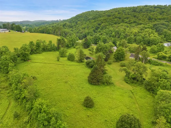 a view of an ocean from a yard