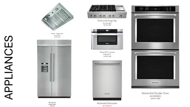 a hallway with a stove and a microwave