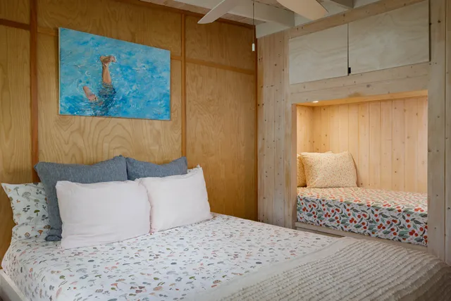 a kitchen with a sink and refrigerator