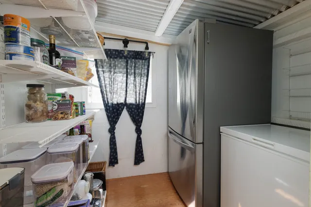 a view of a porch with furniture