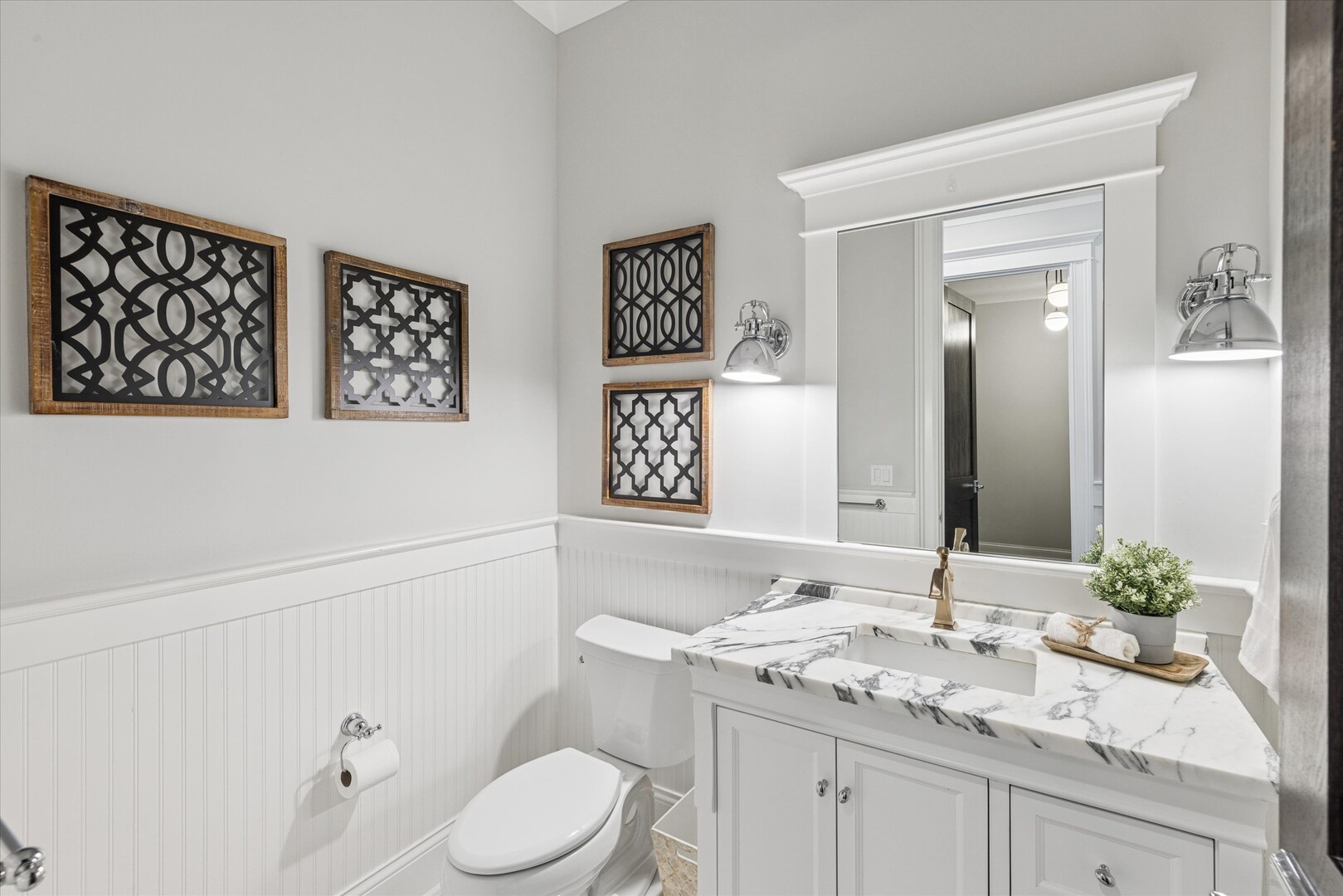 502 South Fairview Avenue Elmhurst, IL 60126 - Photo 16 of 36 a bathroom with a granite countertop sink mirror vanity and toilet