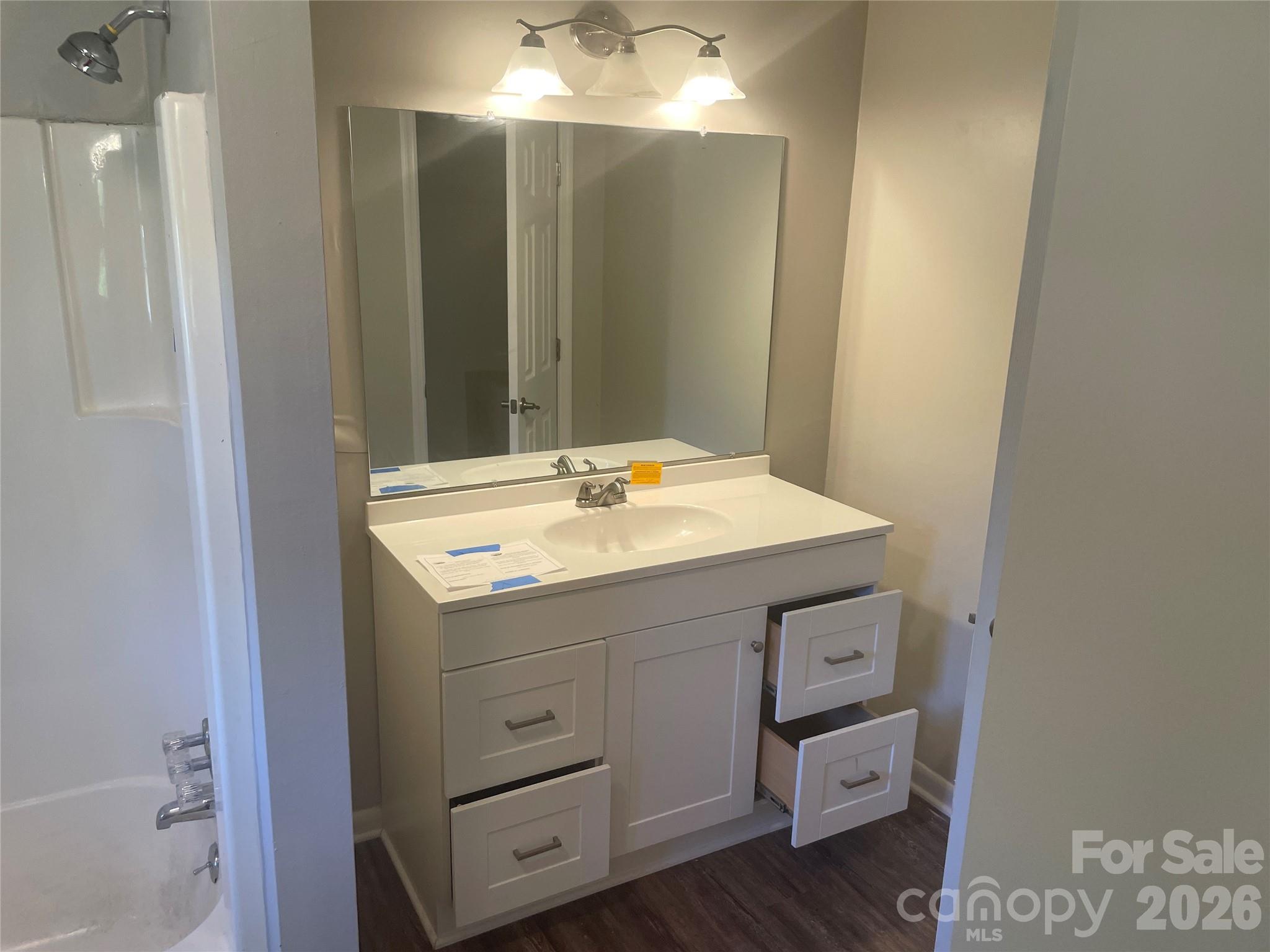 2801 Lyndell Way Lancaster, SC 29720 - Photo 9 of 10 a bathroom with a sink vanity and mirror