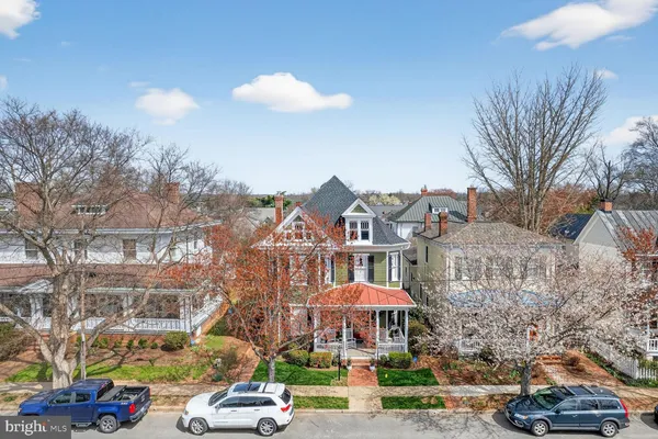 a front view of a building with street view