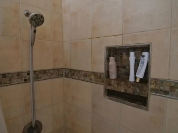 a bathroom with a shower
