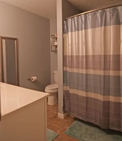a bathroom with a shower