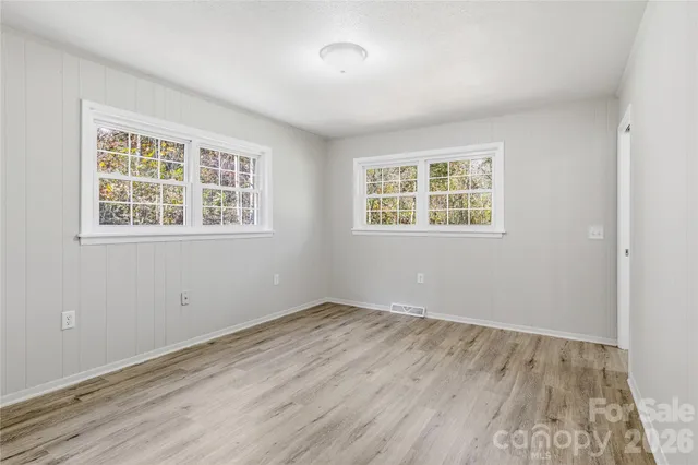 an empty room with a window