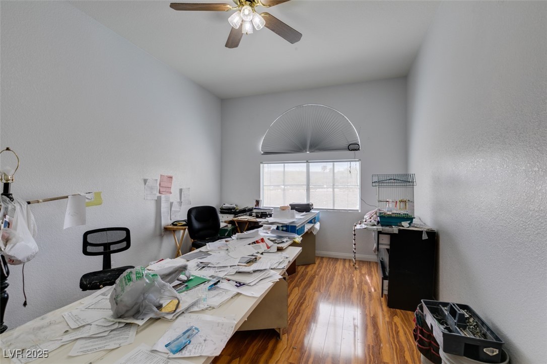 6 High Sierra Henderson, NV 89074 - Photo 40 of 56 Office area featuring ceiling fan, wood finished floors, and baseboards