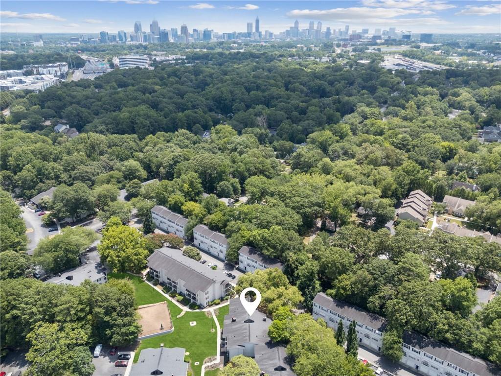 an aerial view of multiple house
