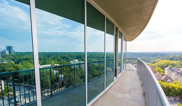 a view of a balcony