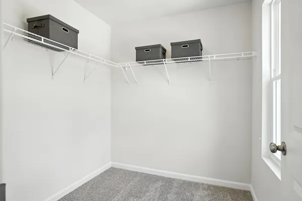 a close view of a closet