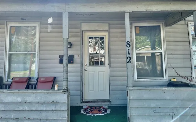 a view of front door of building