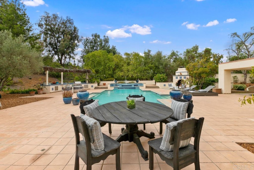3303 Bumann Road Encinitas, CA 92024 - Photo 41 of 50 a dining area with furniture and a garden