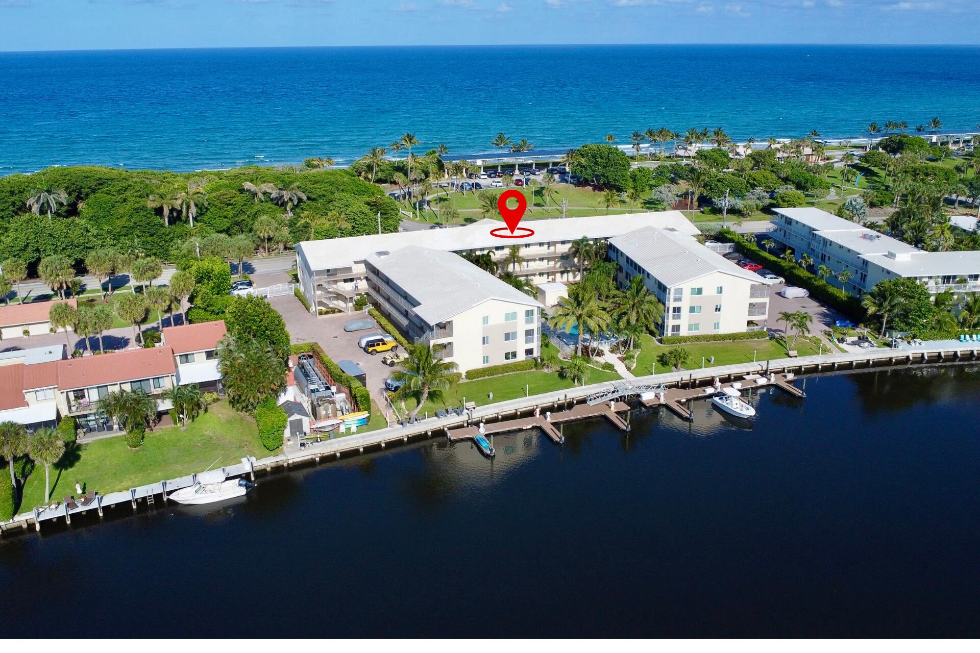 6530 North Ocean Boulevard, Unit 205 Ocean Ridge, FL 33435 - Photo 47 of 53 an aerial view of residential houses with outdoor space and ocean view