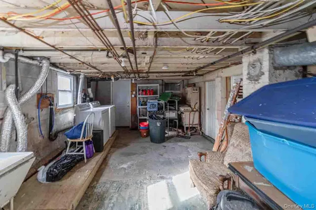 a view of a storage room with gym equipment